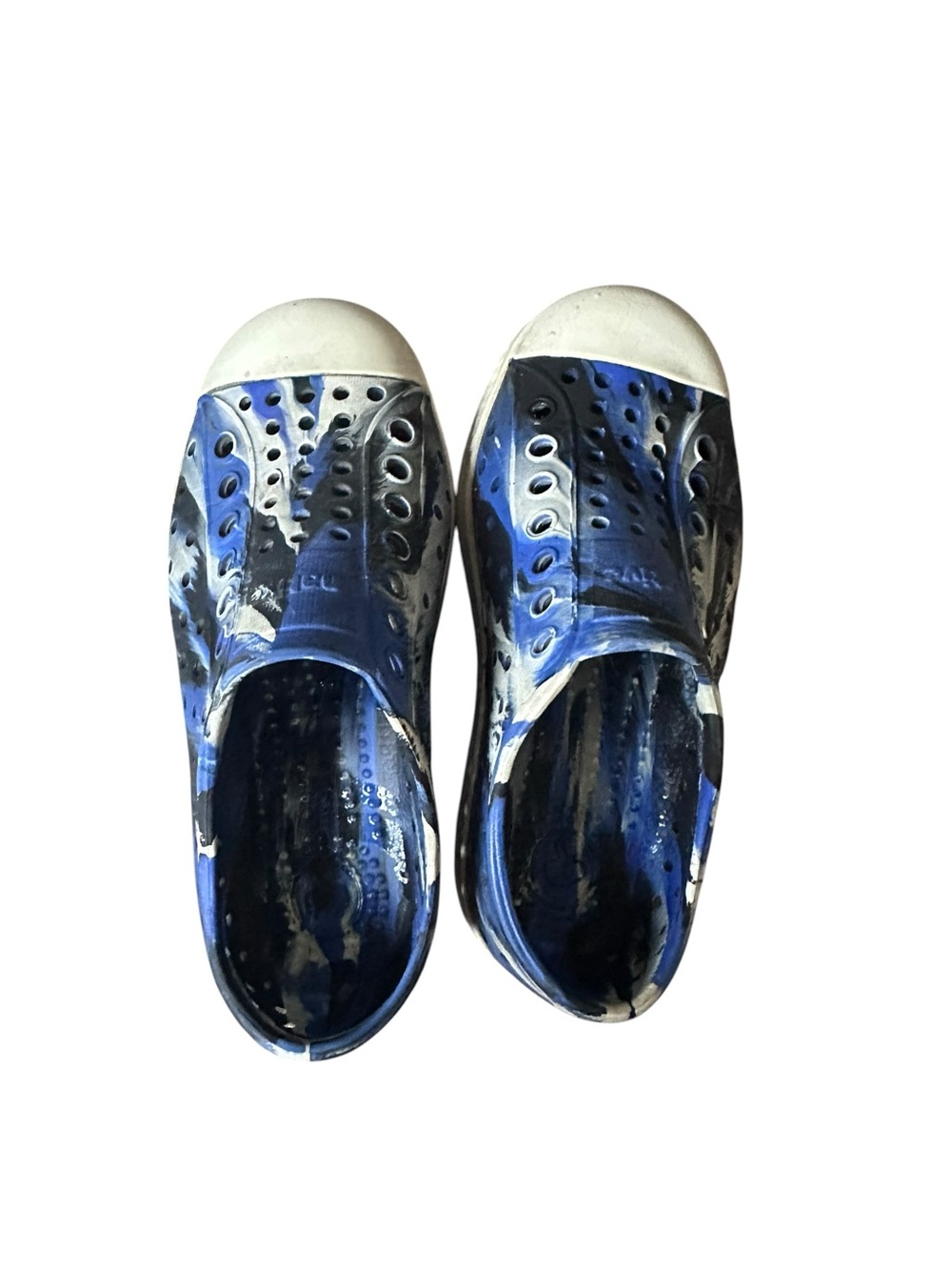 Native Shoes Jefferson Slip-On Shoes Blue and Black Marbled Toddler Size 10
